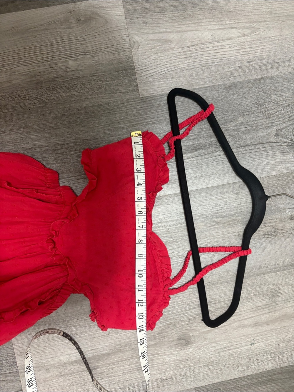 FARM Rio Red Ruffle Maxi Dress with Spaghetti Straps - Picture 6 of 7